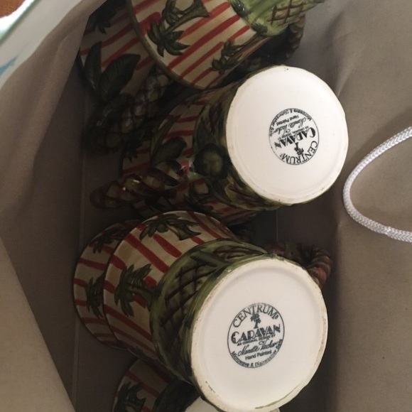 Tropical pattern ceramic mug set - Picture 2 of 3